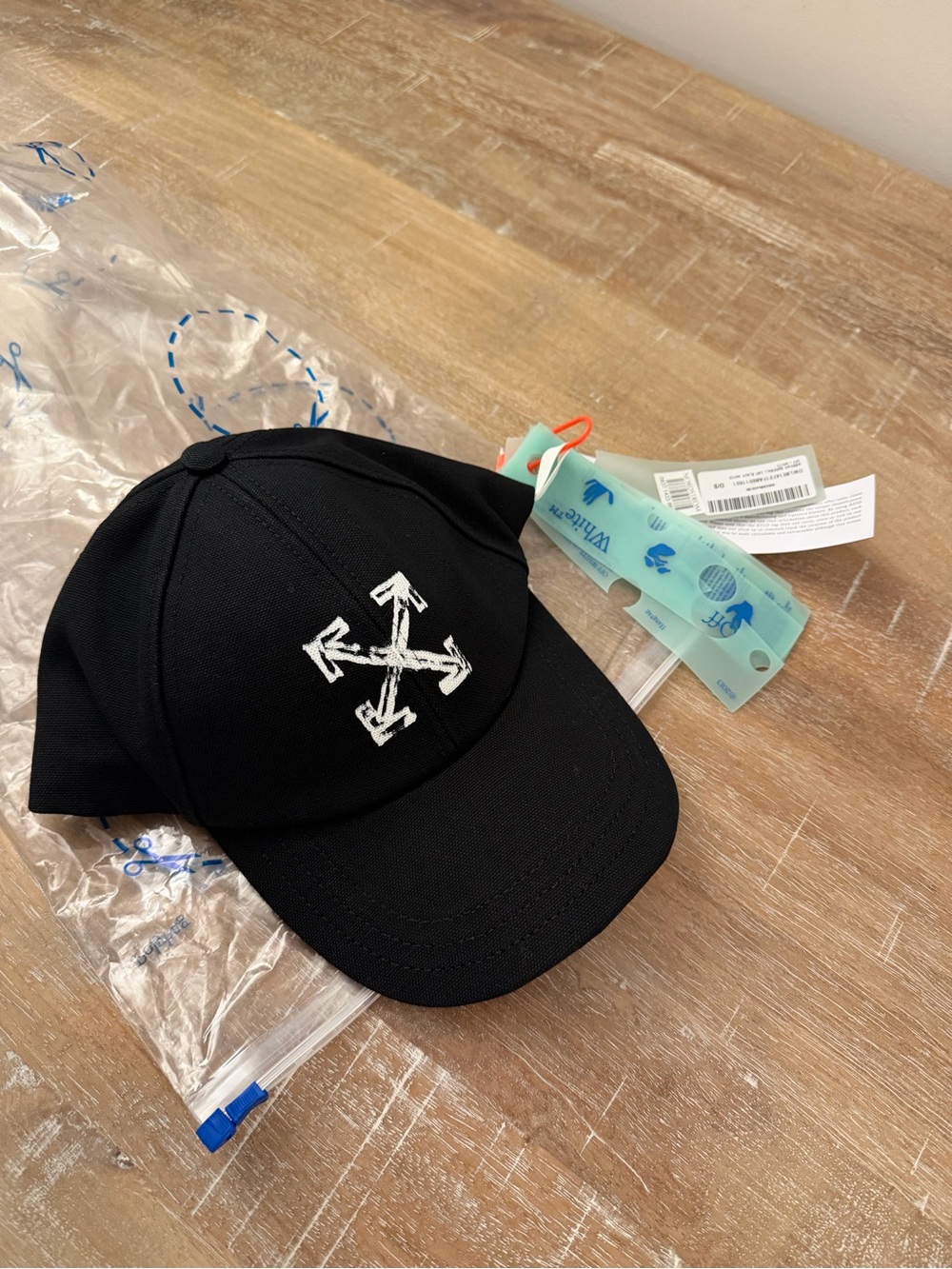 Off-White Arrows Baseball Cap Black White Logo Hat NWT OS